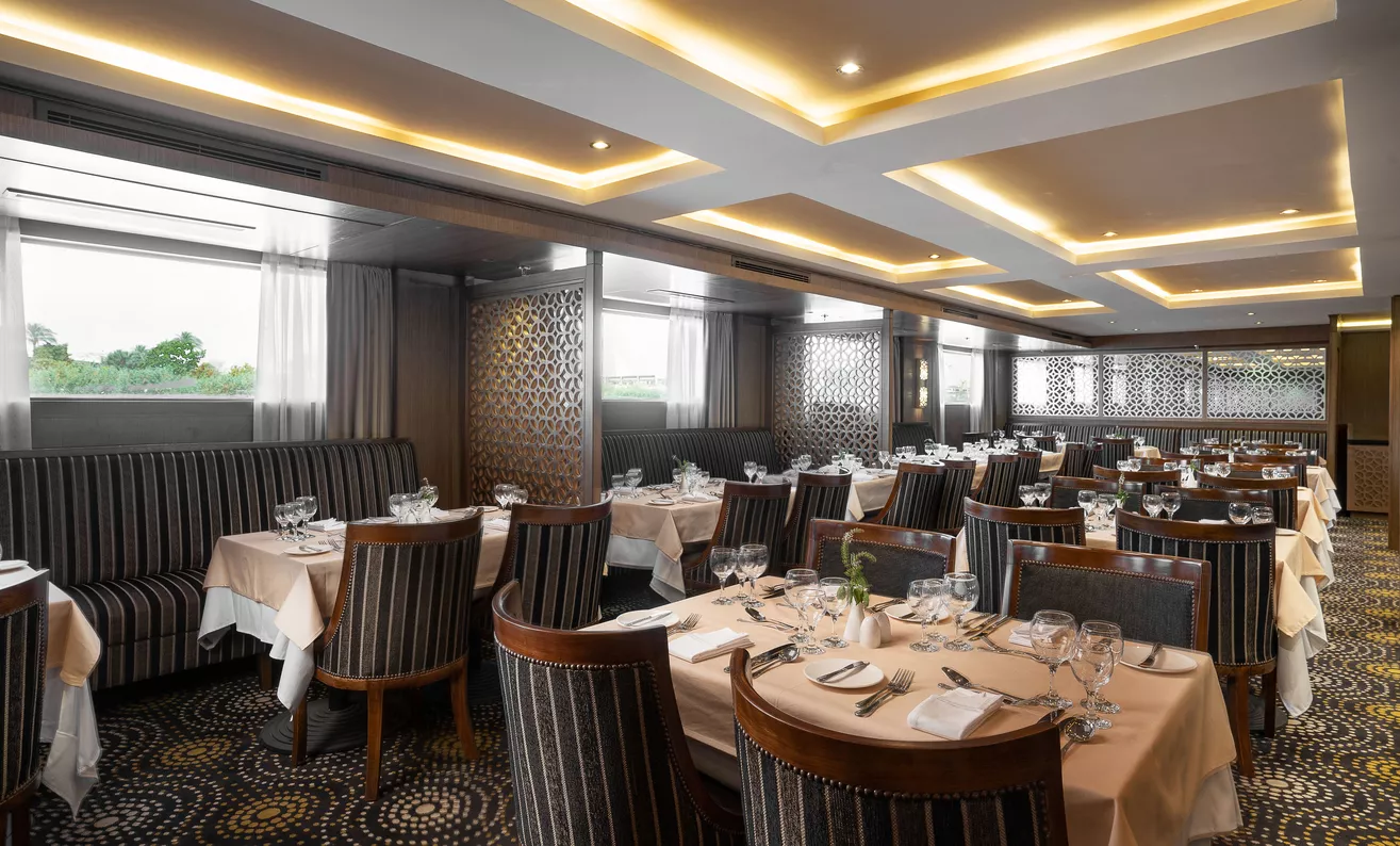 Restaurant aboard the Jaz Elite Viceroy Nile Cruise Nile cruise